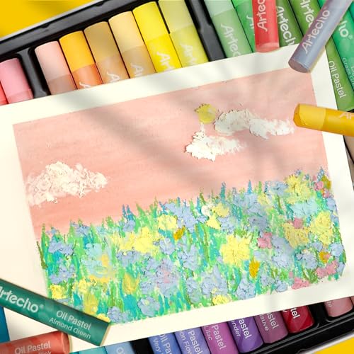 Image of Artecho Macaron Oil Pastels Set of 36 Colors (10 x 70 mm) | Soft Oil Pastels, Art Painting, Drawing, Blending