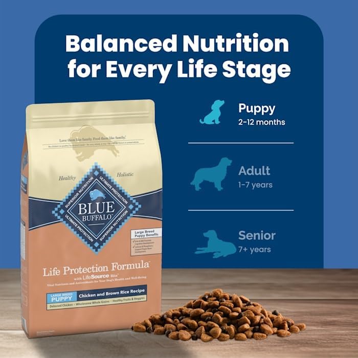 Blue Buffalo Life Protection Formula Chicken & Rice Large Breed Dry Puppy Food, 24 lbs.