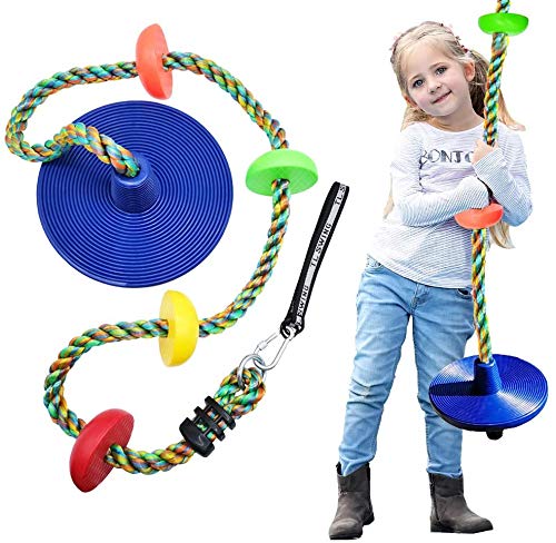 LUYAOClimbing Rope Tree Swing with Platforms and Disc Swings Seat Set Outdoor Backyard Playground Playset Accessories for Kids