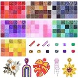 62300 Stück 168 Farben Rocailles Perlen 2mm Set, Kleine Bunte Glasperlen zum Auffädeln Großpackung,Armbänder Selber Machen Set mit Röhrenperlen 7x2mm & 3x2mm für Schmuckherstellung,Basteln