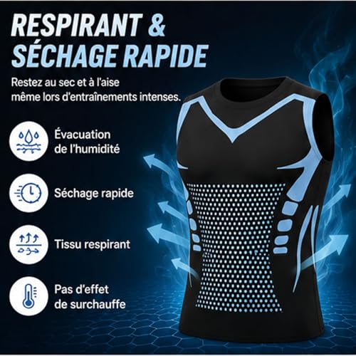 Débardeur compression homme pour gym maillot extensible séchage rapide