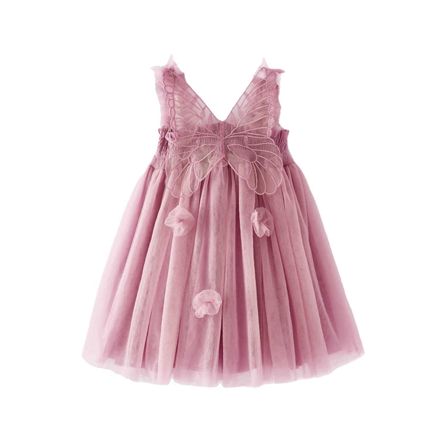 Miipat Vestidos para Bebés Niña Mariposa Tul Sin Mangas Un Niña Pequeña de Princesa Vestido Fiesta de Cumpleaños Boda Flores Niña Vestido