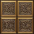 Lover's Knot-Faux Tin Ceiling Tile - Antique Gold 25-Pack