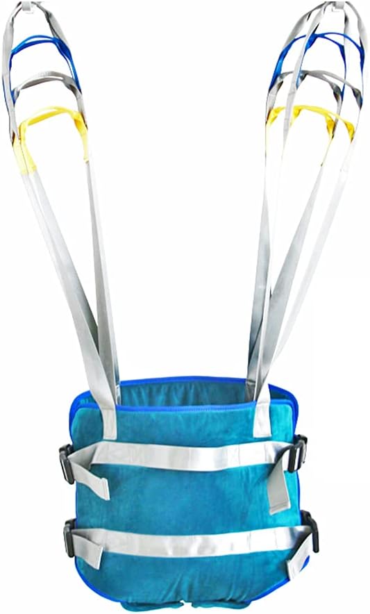 Medical Gait Belt, Divided Leg Sling, for Elderly & Disabled, Full Body Patient Lift Sling Walking Standing Aids Carrier for Leg Thigh Arm Lumbar Relief Trainer Load Capacity 400 Lbs, blue