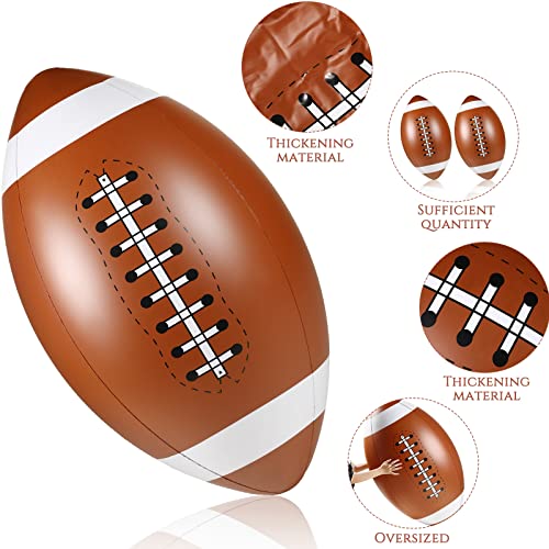 2 Pcs 4 Feet Giant Inflatable Football Vinyl Football Party Sport Game Decoration Football Party Decor Pool Football Beach Football For Teens And Adults Indoor Outdoor Sport Activities Party Supplies #TOP2