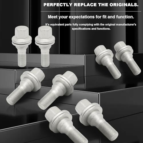 AUROLYNNE Radschraube Radbolzen M12x1,25 Flachbund für Berlingo C2 C3 Picasso 106 206 207 C4 C5 C6 Jumpy Mokka Vivaro