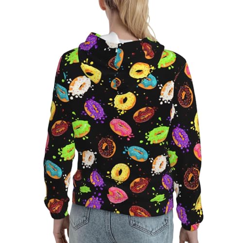 Sweat à capuche donut pull graphique ajusté femme finis les hauts sans forme grâce à sa coupe douce