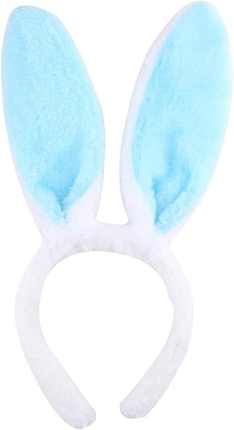 Bunny Ear Headband - Plush Blue Rabbit Ear Design, Soft Hair Ornament for Easter Party, Cute Hair Hoop for Women and Girls