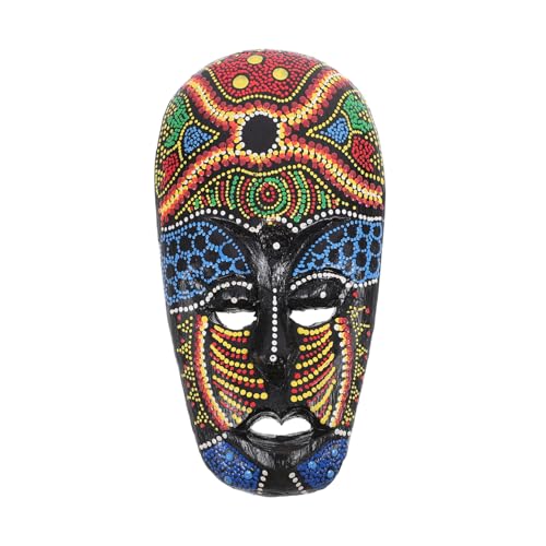 FIXOSHEE Maschera Tribale Africana Legno Intagliato Decorazione Murale Artistica Colorata Ornamento Tiki Stile Casual