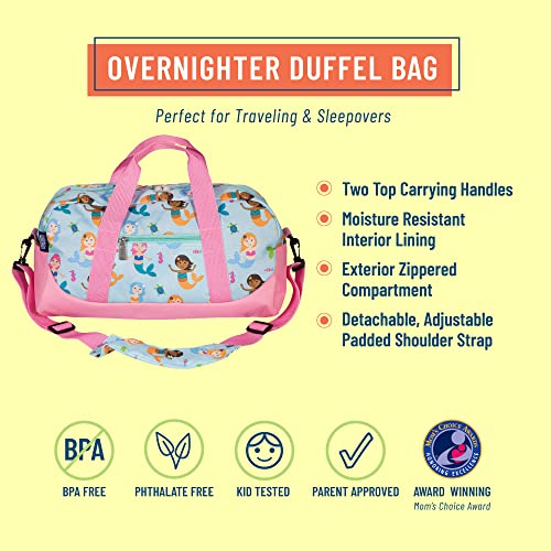 Wildkin Kids Overnighter Duffel Bags For Boys & Girls, Perfect For Early Elementary Sleepovers Duffel Bag For Kids, Carry-On Size & Ideal For School Practice Or Overnight Travel Bag (Mermaids) #TOP1