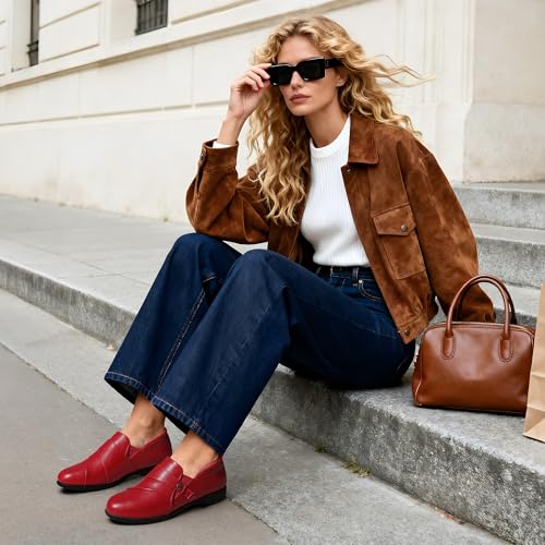 Image of DREAM PAIRS Loafers for Women Slip-on Dressy Comfortable Business Casual Work Office Faux Leather Loafer Shoes with Arch Support