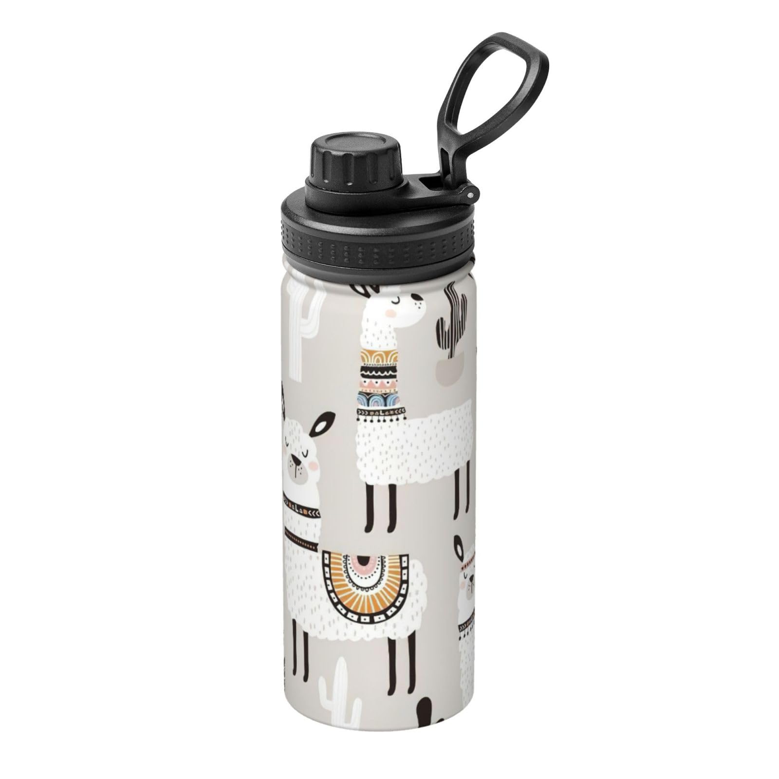 Kfjghhl Insulated Stainless Cute Giraffe With Colors Sunglasses Funny Steel Water Bottle For Sport Gym Travel Leak Camping Hiking Hydration