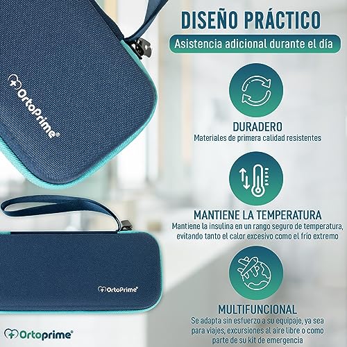 Miniatura 5 de Ortoprime Nevera Para Insulina Frío X2 Geles Incluidos Porta Insulina - Isotérmico Insulina Frío 12h Nevera Insulina Viaje - Nevera Medicamentos Portátil Para Diabéticos 12h