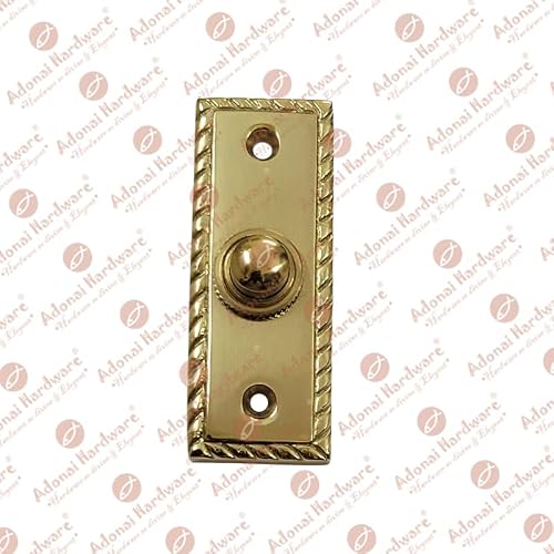 Adonai Hardware Rectangular Georgian Brass Bell Push Or Door Bell Or Push Button (Polish Lacquered) #TOP1