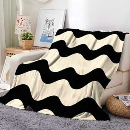 XCQHZYQ Kuscheldecke für Kinder Retro-geometrische Streifen 130x150 cm Decke Fleecedecke Sofadecke Kinderdecke, Superweiche Flanell Wohndecke Geschenke für Jungen Mädchen