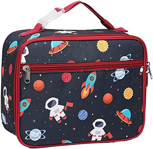 Bagseri Kids Lunch Box for Boys - Insulated Lunch Bag with Leak-Proof Lining - Reusable Toddler Snack Tote for Daycare and School, Astronaut, Space