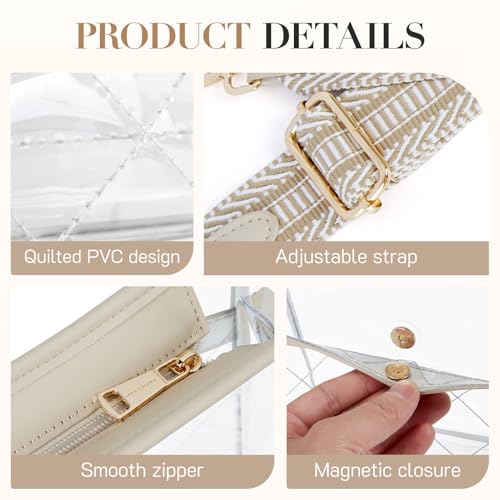 Image of Missnine Clear Crossbody Bags for Women Stadium Approved Clear Purse for Concert Transparent Plastic Bag with Guitar Strap