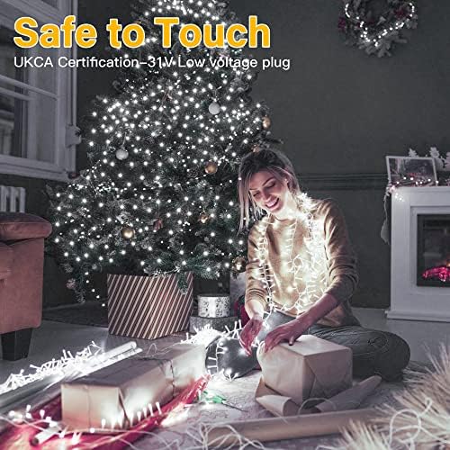 Ollny Cluster Christmas Lights Outdoor - 6m 400 LED Christmas Tree Lights Waterproof Fairy Lights Plug-in 8 Modes/3 Timers/Remote - Xmas Lights for Indoor/Outside/Window/Bedroom/Garden Decorations