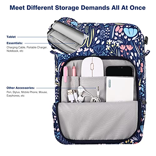 Image of Dadanism 9-11 Inch Tablet Sleeve Bag Carrying Case with Shoulder Strap for iPad (A16) 11 inch, iPad 10th Gen 10.9 inch, iPad Air M4 /Pro M5 11 inch, iPad 9 /8 /7th 10.2 inch, Galaxy Tab A11+ Plus 11 inch, Night Blue-A
