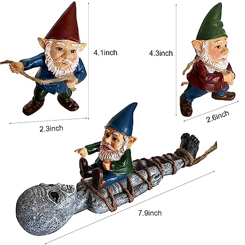 Qumhmup Garden Gnomes With Alien Figurine, Polyresin Naughty Gnome Statue For Patio Lawn Garden Porch Fence Outdoor Decoration, #TOP1