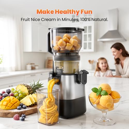 TechRise 3-in-1 Cold Press Juicer with 6" Wide Feed Chute, Slow Masticating Juicer Machine - image 5