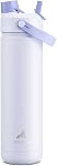 POWCAN 26 oz Insulated Water Bottle with 2-in-1 Straw and Spout Lid, Keep Cold 24H, Leak-Proof, Fits in Car Cup Holder, Stainless Steel Water Bottle for Sports, Travel, and School (Cotton Candy)