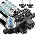 [Upgraded Version] RV Fresh Water Pump, 12V DC Water Pump, 6GPM 70PSI Self-Priming Diaphragm Pump with Pressure Switch and Strainer for RV, Marine, Yacht, Caravan