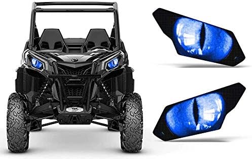 AMR Racing UTV Headlight Eye Graphics Decal Cover Compatible with Can-Am Maverick 1000 X3 Sport - Eclipse Blue