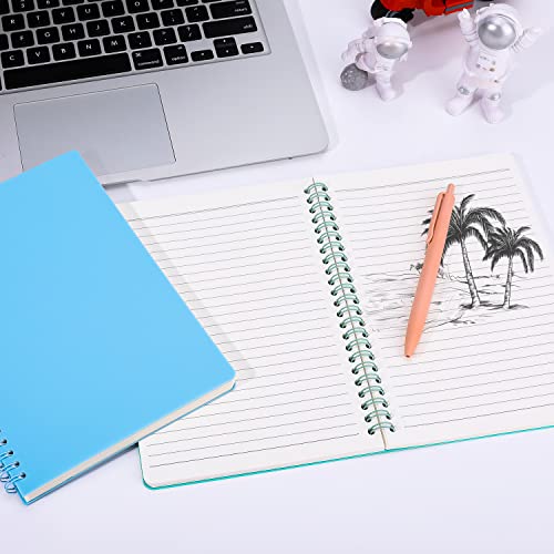 Ddaowanx 4 Pack A5 Spiral Notebook,Cute Thick Plastic Hardbound Straight Stripe Notebook For Office School Supplies, 4 Color 80 Sheets 160 Pages #TOP5