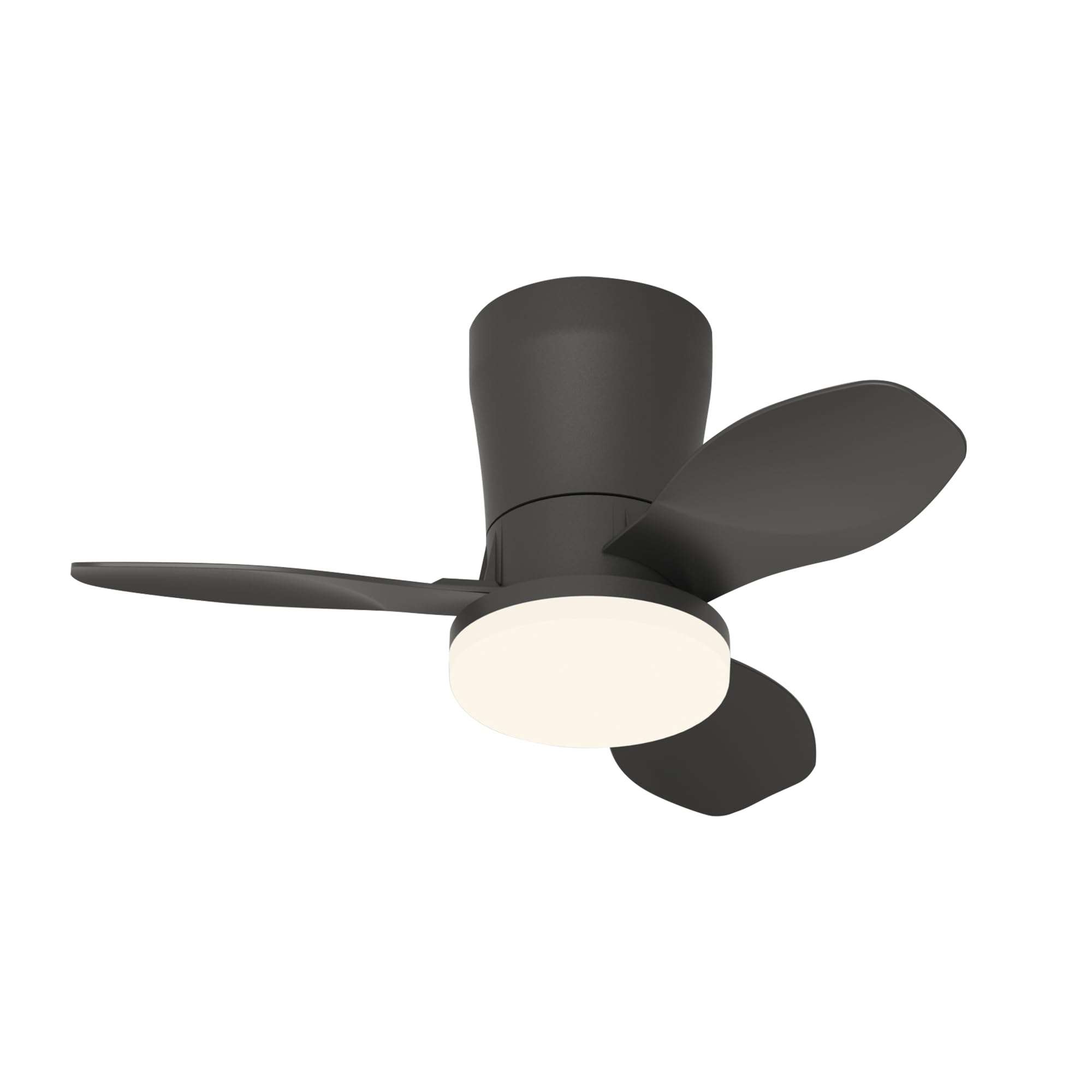 Qcyuui Ventilador de Techo con Luz Silencioso 65cm LED Negro Moteur DC Reversible Mando a Distancia 6 Velocidades Temporizador Brillo Ajustable Control ABS+PC para Salón Dormitorio Comedor