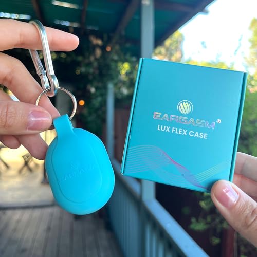 Image of Eargasm Lux Flex Case for Earplugs - Soft Silicone Protective Carrying Case with Magnetic Closure, Keyring & Carabiner to Keep Earplugs Secure, Clean and Ready to Wear On-the-Go - 1.4 in x 2.3 in