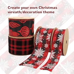 LaRibbons Christmas Wired Ribbon,2 1/2" x 10 Yards,Burlap Red and Black Buffalo Plaid Ribbon for Christmas Tree Topper,Farmhouse,Winter Wreath,Bows,Gift Wrapping,Home Decor LaRibbons Christmas Wired Ribbon2 12 x 10 YardsBurlap Red and Black Buffalo Plaid Ribbon for Christmas Tree TopperFarmhouseWinter WreathBowsGift WrappingHome Decor