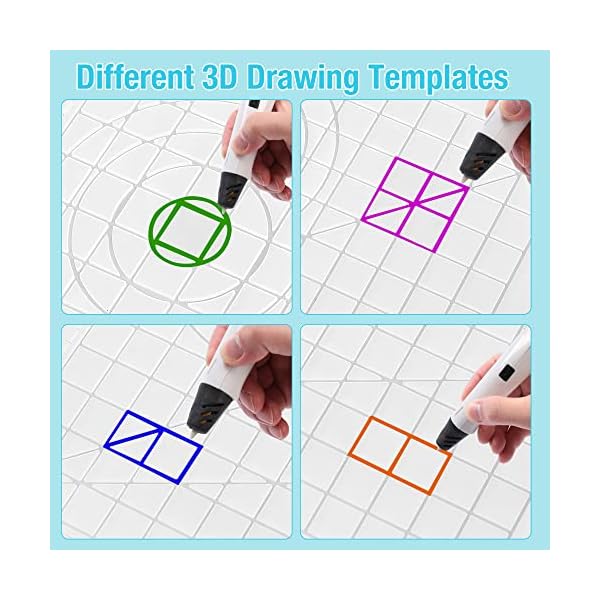 Tapis de stylo 3D de petite taille - Tapis d'impression 3D pour dÃ©butants - 17 x 17 cm - Tapis de stylo 3D pour stylos 3D - Accessoires de stylo 3D compatibles avec les pochoirs - Transparent – Image 5