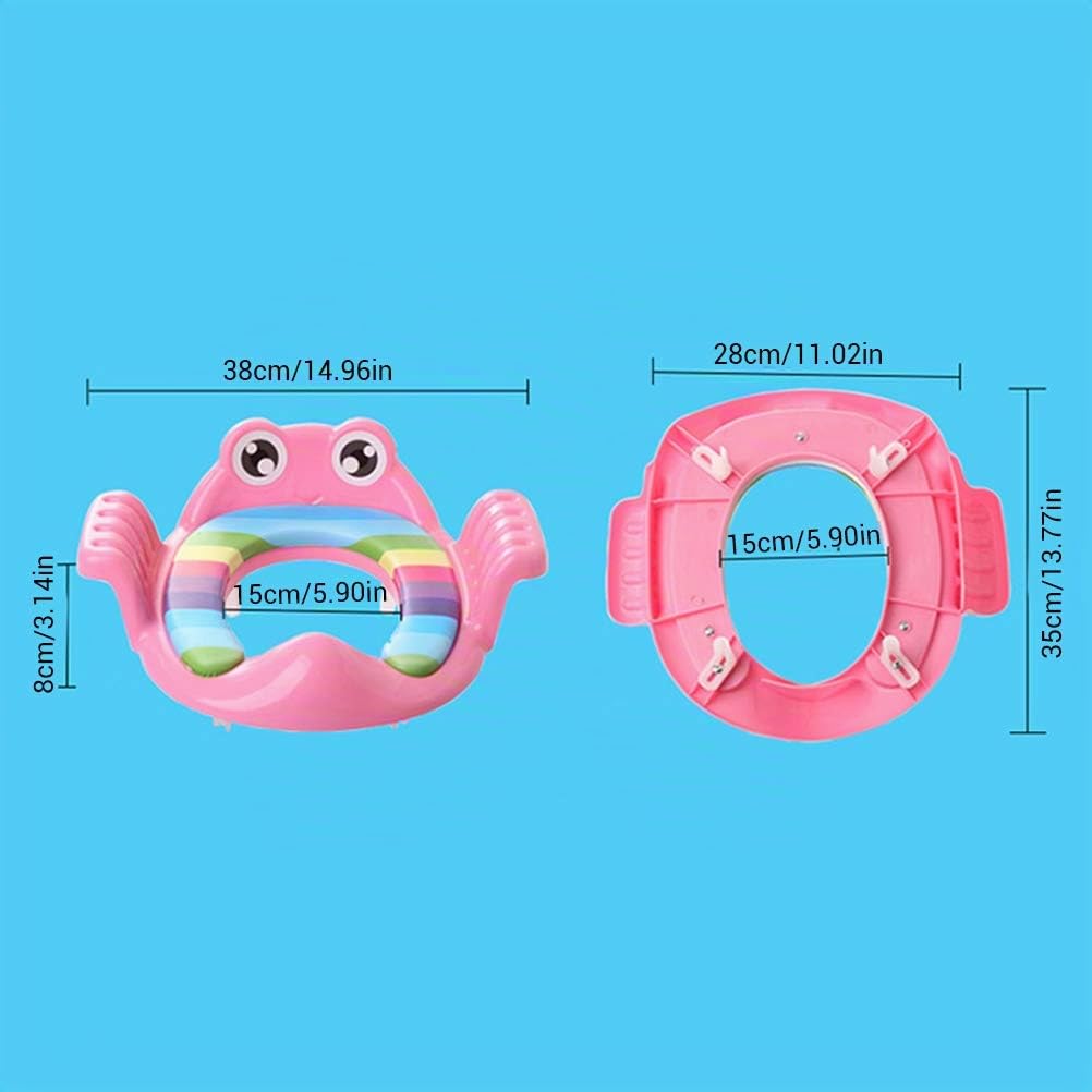 Sedile WC Regolabile per Vasino per Bambini, Antiscivolo, con Maniglie, Forma Cartone Animato, Facile da Installare e Smontare, Materiale di Sicurezza per Sedile WC per Bambini