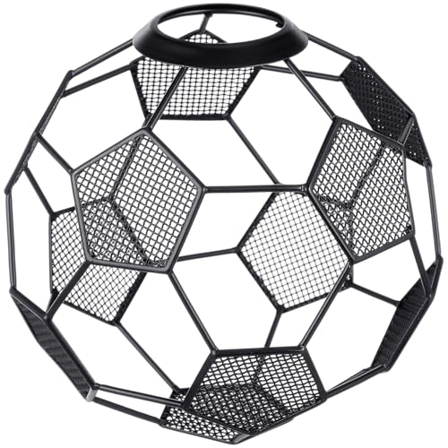 Angoily E27 Metal Football Lampshade for Boys Bedroom Hollow Out Soccer Shape Soccer Lamp Shade Decorative Pendant Light Cover for Childrens Bedroom Playroom