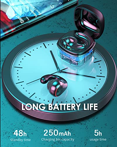 Single Earbud Open Ear Headphones Wireless Bluetooth True Wireless Mini Small Open Earbuds For Iphone Android, Tiny Bone Ear Bud With Mic Earphones For Small Ear Canals Running Cycling Workout Sport #TOP5