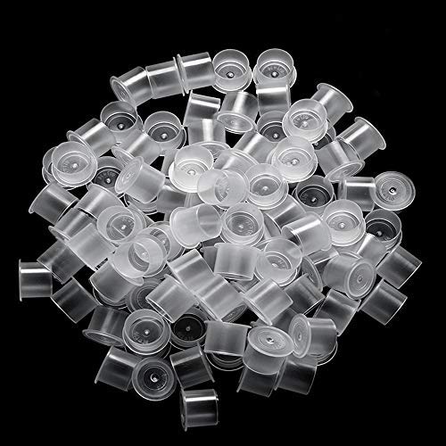 Tattoo Ink Caps Extra Large, CINRA 500Pcs White Plastic Disposable Tattoo Ink Cups With Base Pigment Ink Caps Tattoo Ink Tattoo Kits Supplies