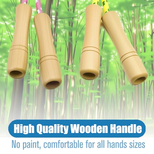 Jump Rope for Kids - Wooden Handle - Adjustable Cotton Braided Fitness Skipping Rope for Toddler Fitness Workout Exercise Outdoor Activity - Image 6