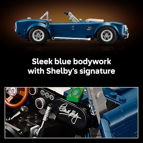 Image of LEGO Icons Shelby Cobra 427 S /C Car Building Set for Adults - Bedroom, Office, or Book Shelf Decor for Sports Car Fans, Ages 18+ - Gift Idea for Birthdays - 10357