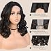 WIGER Short Bob Wavy Wigs 16 inch Loose Wave Wig for Women Short Big Curly Lace Front Wigs Shoulder Length Wig Hilighted Middle Part Synthetic Wigs for Women
