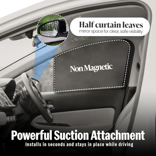 Image of AutoStory Custom Fit Non-Magnetic Cotton Mesh Car Sunshade for i10 2007-2017 | UV & Heat Protection Car Window Curtains | Privacy Car Sun Shade | Breathable Vehicle Specific Side Window Shades