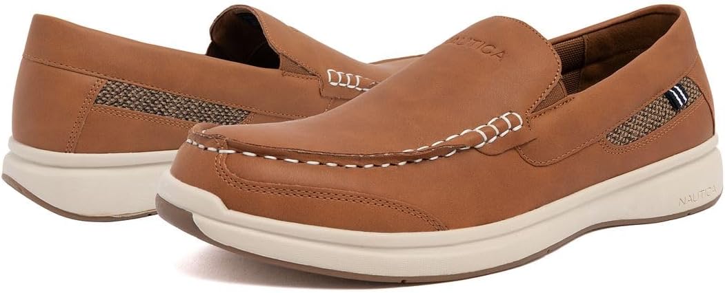 Nautica Men’s Slip-On Loafers, Casual Boat Shoes with Cushioned Comfort Insole, Everyday Walking Moccasin Deck Shoes for All-Day Comfort