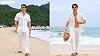 Conjunto de 2 piezas para hombre COOFANDY, atuendo de playa, camisas de manga corta con botones de algodón, pantalones holgados, conjunto casual de verano para vacaciones 8