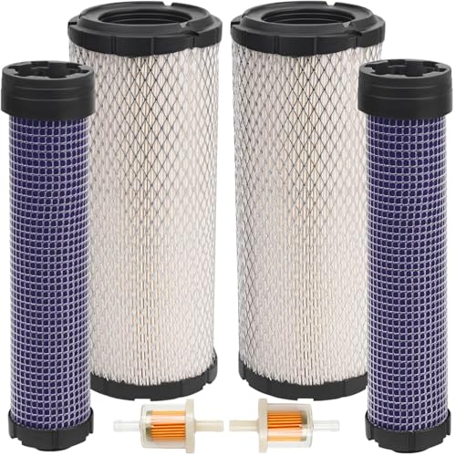 2pcs Air Filter Fits for Kawasaki 11013-7044 11013-7045 FX691V FX730V FX751V FX801V FX850V FX1000V Kohler 25 083 01-S M131803 M131802 Donaldson P821575 P822858 Inner & Outer Air Filter Cleaners Combo