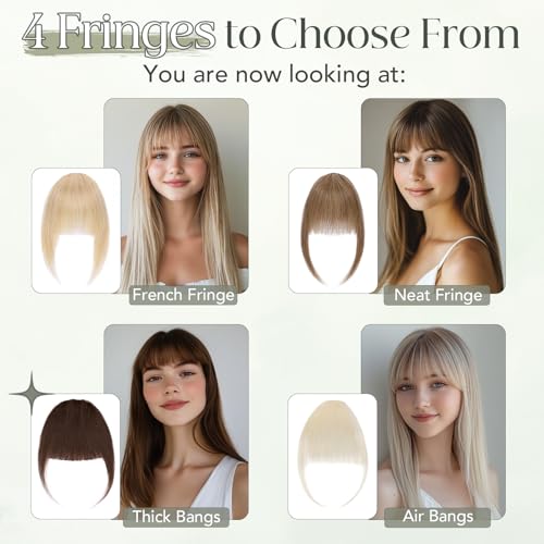 Clip in Fringe Human Hair Clip on Bangs Remy Hair Pieces for Women Short 25g Thing Bang #1 Jet Black - Image 4