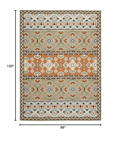 SAFAVIEH-Veranda-Collection-Area-Rug-8-x-10-Green-Terracotta-Boho-Design-Non-Shedding-Easy-Care-IndoorOutdoor-Washable-Ideal-for-Patio-Backyard-Mudroom-VER093-0742 SAFAVIEH Veranda Collection Area Rug 8 x 10 Green Terracotta Boho Design Non Shedding Easy Care IndoorOutdoor Washable Ideal for Patio Backyard Mudroom VER093 0742