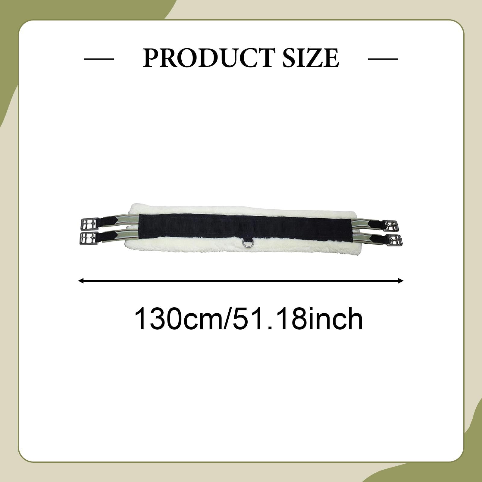 Cincha para Caballo Cincha Elástica Cincha Antideslizante Cincha Acolchada Cincha de Entrenamiento con Anillo Central Adecuada para Caballos Equitació