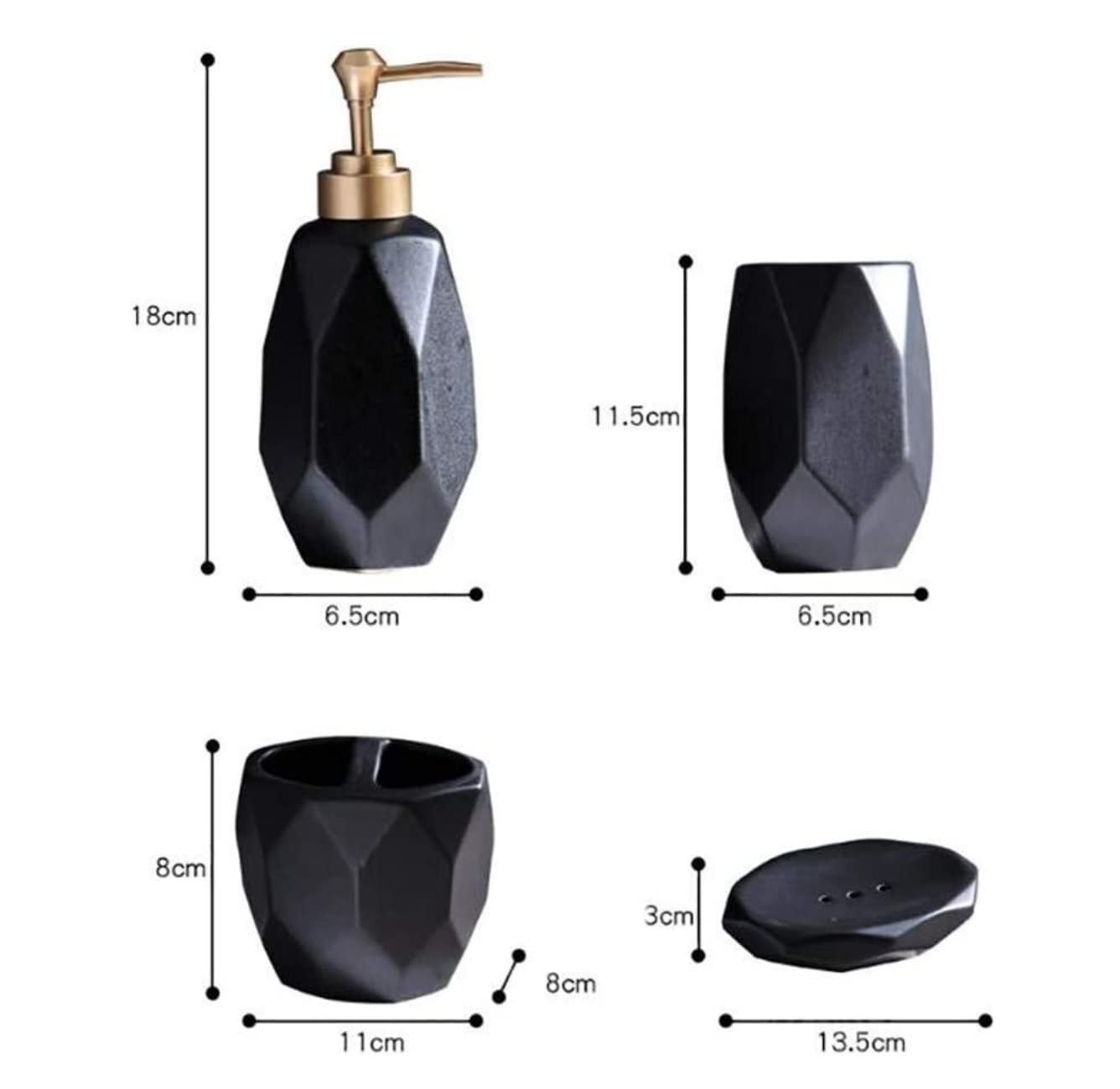 Zestaw Łazienkowy Zestaw Akcesoriów Łazienkowych 5 Sztuk Matowy Ceramiczny Wzór Diamentowy Do Kąpieli Kolekcja Ozdoba Mycia Wystrój Pojemniki(White)