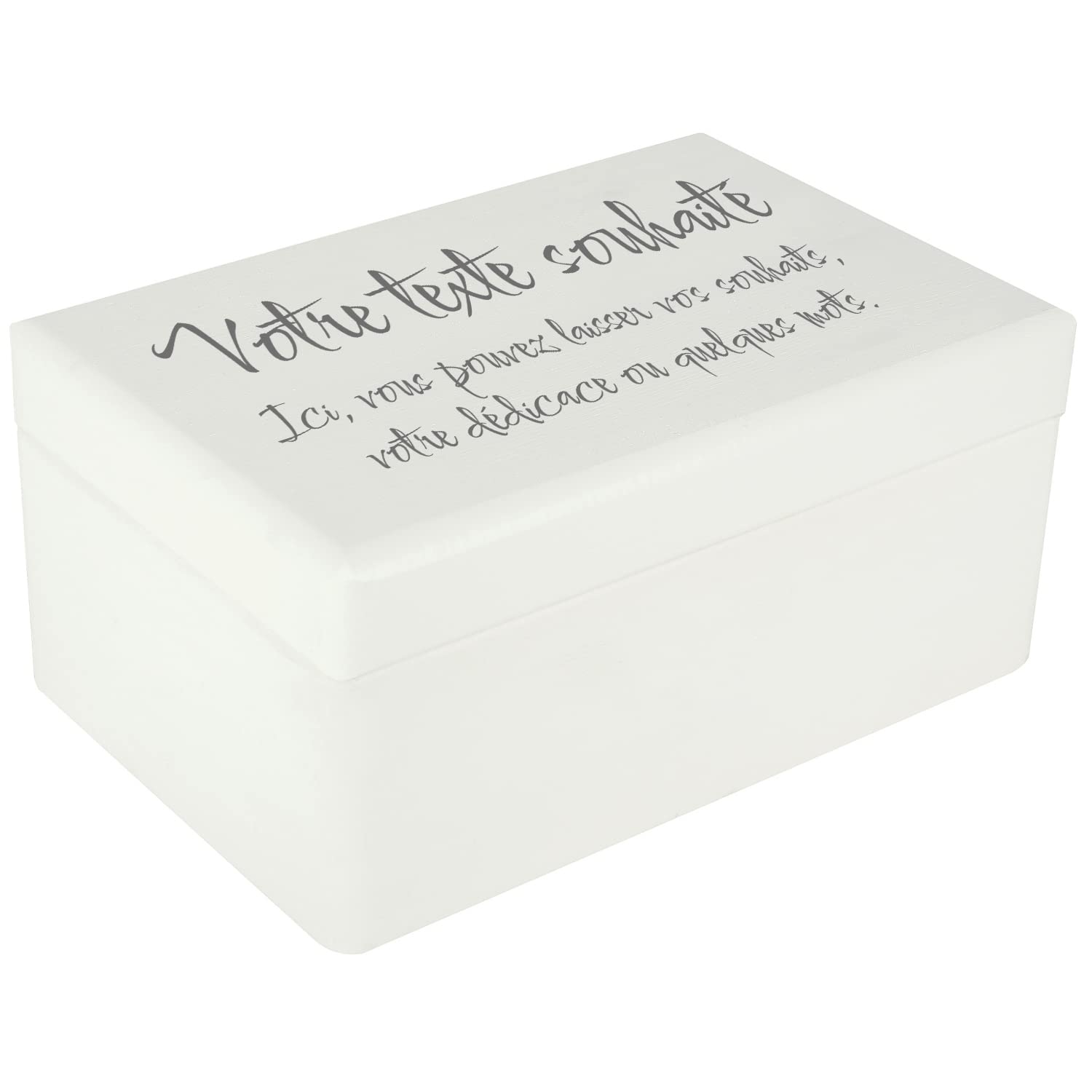 Coffret cadeau personnalisable en bois blanc pour l'anniversaire d'un couple