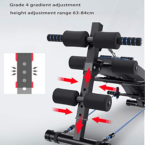 Banc abdominal pliable avec cordes et inclinaison réglable pour musculation - 4
